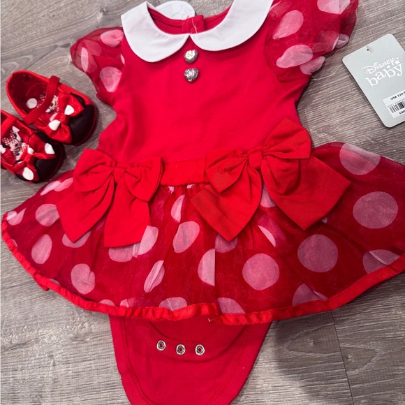 Disney Baby Red Polka Dot Dress with Accessories - Picture 4 of 9